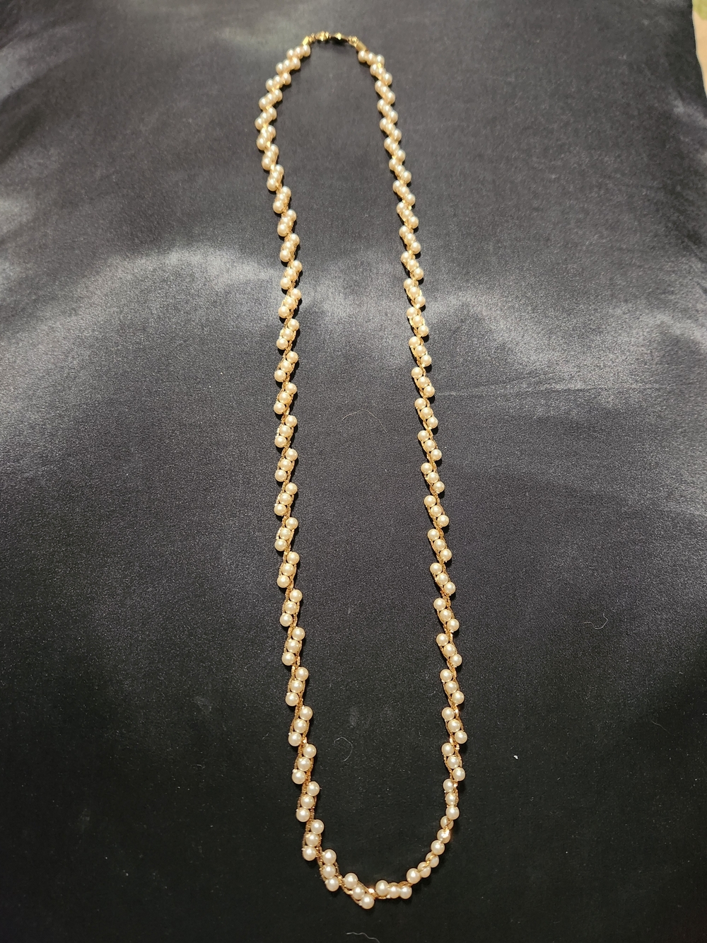 Napier Pearl and Gold-Tone Link Long Necklace